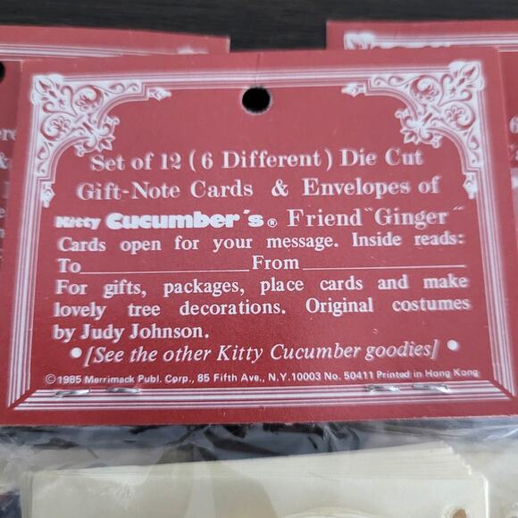 Kitty Cucumber's Friends "Ginger" Lot of 36 Vintage Gift Note Cards/Tags Cottage - Picture 3 of 7